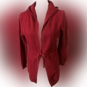 Drawstring Hooded Cardigan